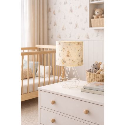 Dziecięca lampka stołowa KIDS ROOM 1xE27/60W/230V śr. 18 cm zwierzątka