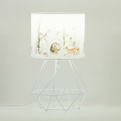 Dziecięca lampka stołowa KIDS ROOM 1xE27/60W/230V Ø 18 cm zwierzątka