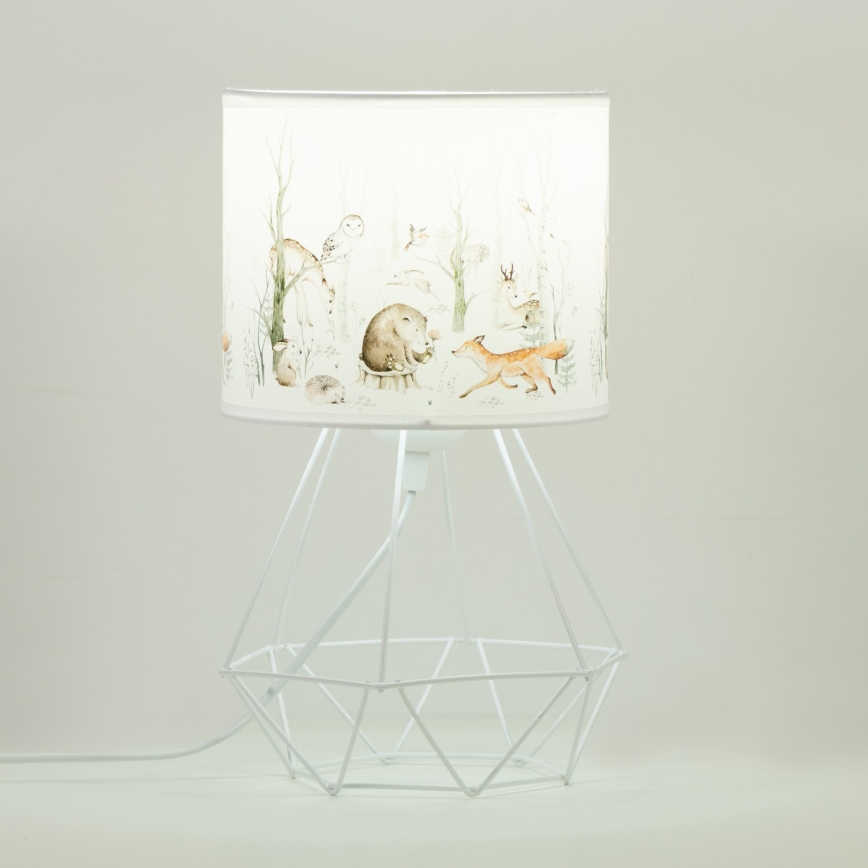 Dziecięca lampka stołowa KIDS ROOM 1xE27/60W/230V Ø 18 cm zwierzątka
