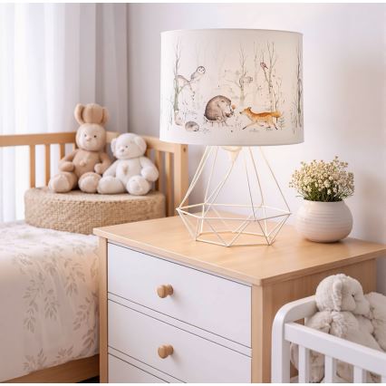 Dziecięca lampka stołowa KIDS ROOM 1xE27/60W/230V Ø 18 cm zwierzątka