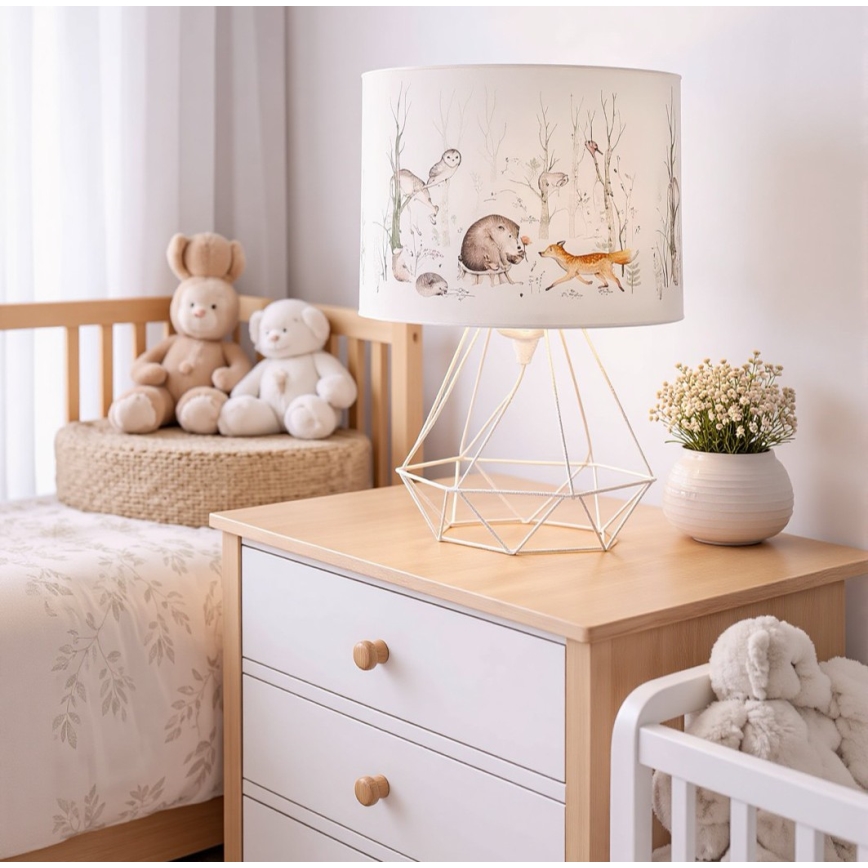 Dziecięca lampka stołowa KIDS ROOM 1xE27/60W/230V Ø 18 cm zwierzątka