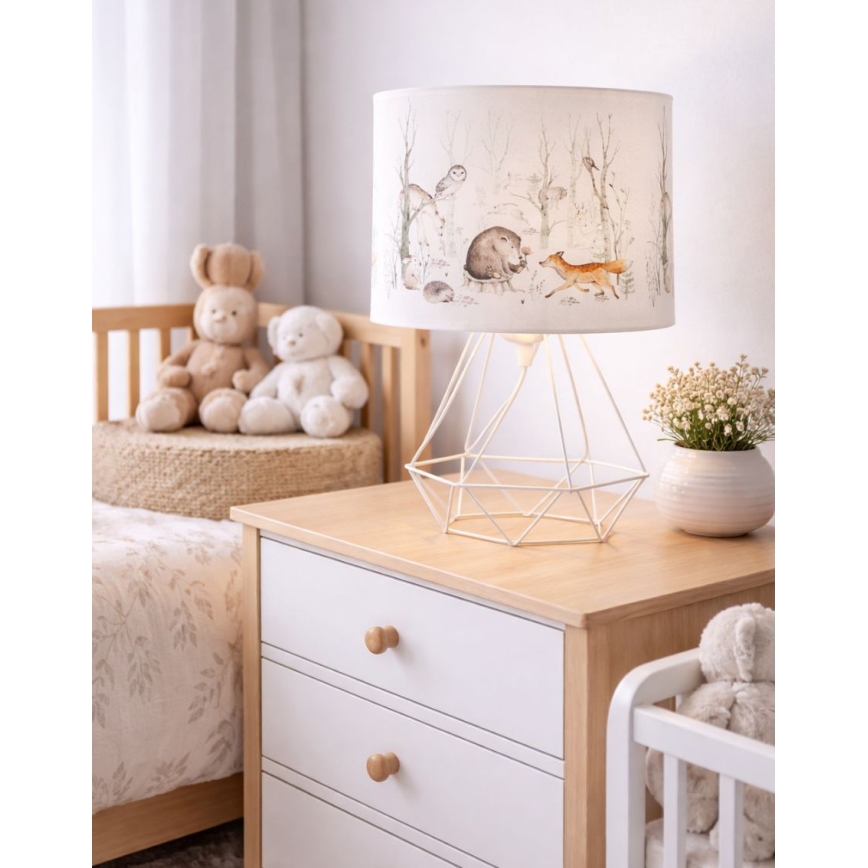 Dziecięca lampka stołowa KIDS ROOM 1xE27/60W/230V Ø 18 cm zwierzątka