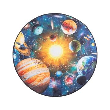 Dziecięcy dywanik antypoślizgowy PRINT 3D 80 cm planety/wielobarwny