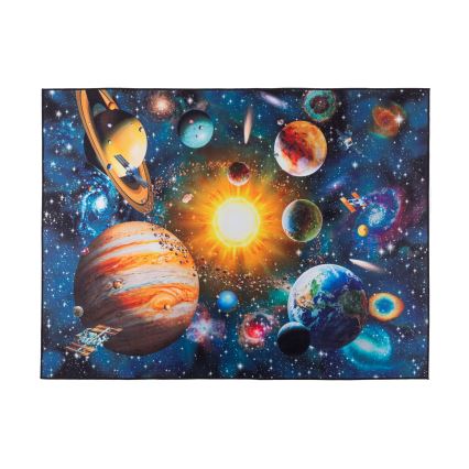 Dziecięcy dywanik antypoślizgowy PRINT 3D 80x150 cm planety/wielobarwny