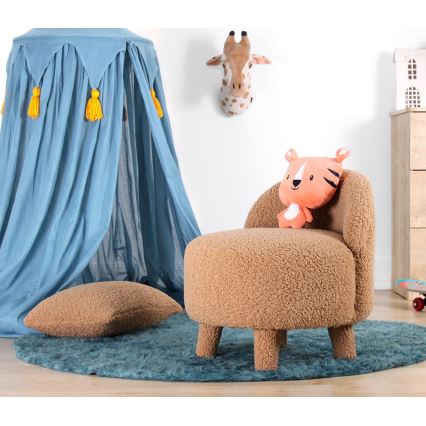 Dziecięcy fotel PIXI, średnica 46 cm, brązowy