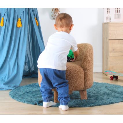 Dziecięcy fotel PIXI, średnica 46 cm, brązowy