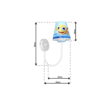 Dziecięcy kinkiet FISH 1xE14/40W/230V