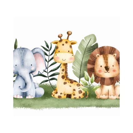 Dziecięcy plafon KIDS ROOM 1xE27/60W/230V, śr. 40 cm — motyw dżungli