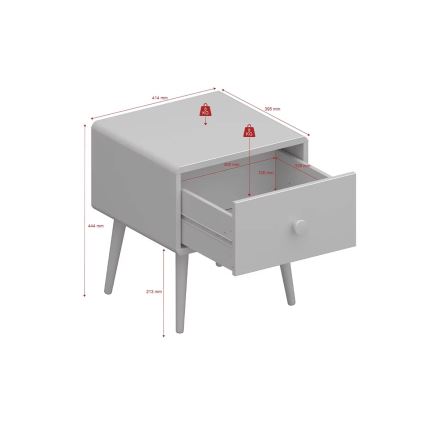 Dziecięcy nightstand GAIA 44,3x41,4 cm turkusowy/dąb