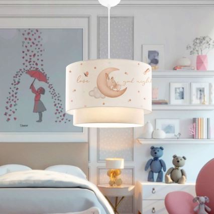 Dziecięcy żyrandol CANDY 1xE27/40W/230V biały/beżowy