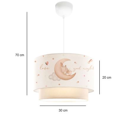 Dziecięcy żyrandol CANDY 1xE27/40W/230V biały/beżowy