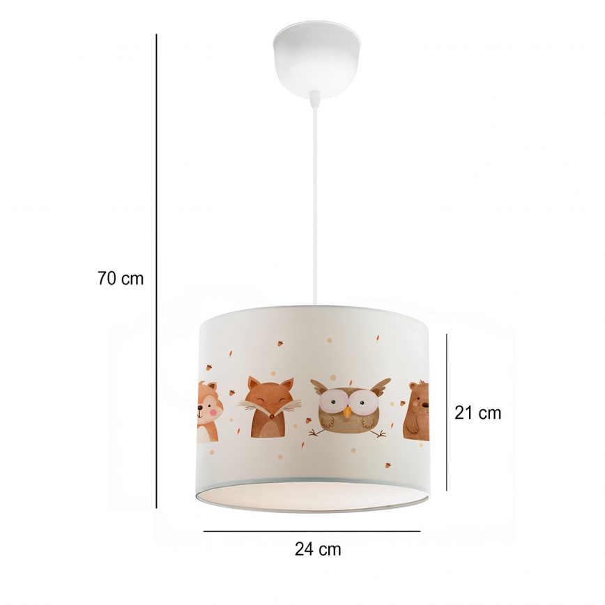 Dziecięcy żyrandol CANDY 1xE27/40W/230V biały/brązowy