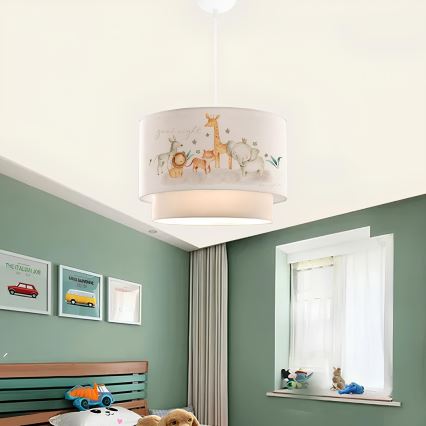 Dziecięcy żyrandol CANDY 1xE27/40W/230V biały/brązowy
