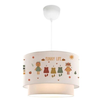 Dziecięcy żyrandol CANDY 1xE27/40W/230V biały/kolorowy