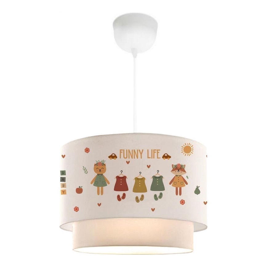 Dziecięcy żyrandol CANDY 1xE27/40W/230V biały/kolorowy