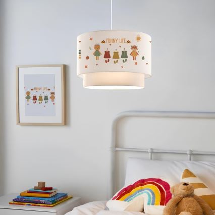 Dziecięcy żyrandol CANDY 1xE27/40W/230V biały/kolorowy