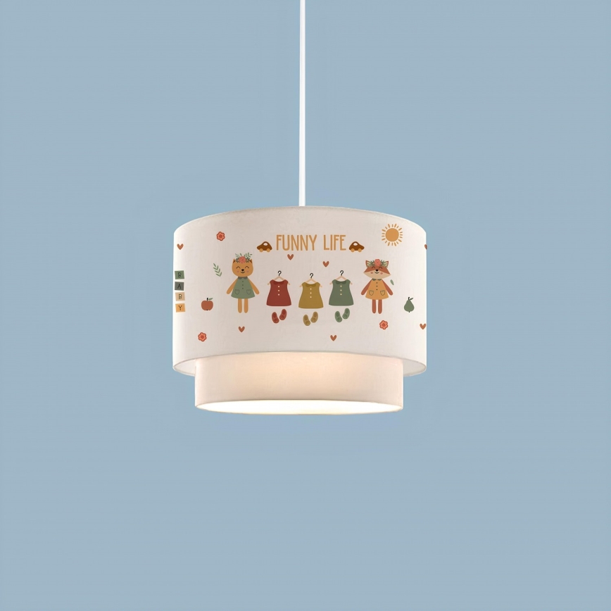 Dziecięcy żyrandol CANDY 1xE27/40W/230V biały/kolorowy
