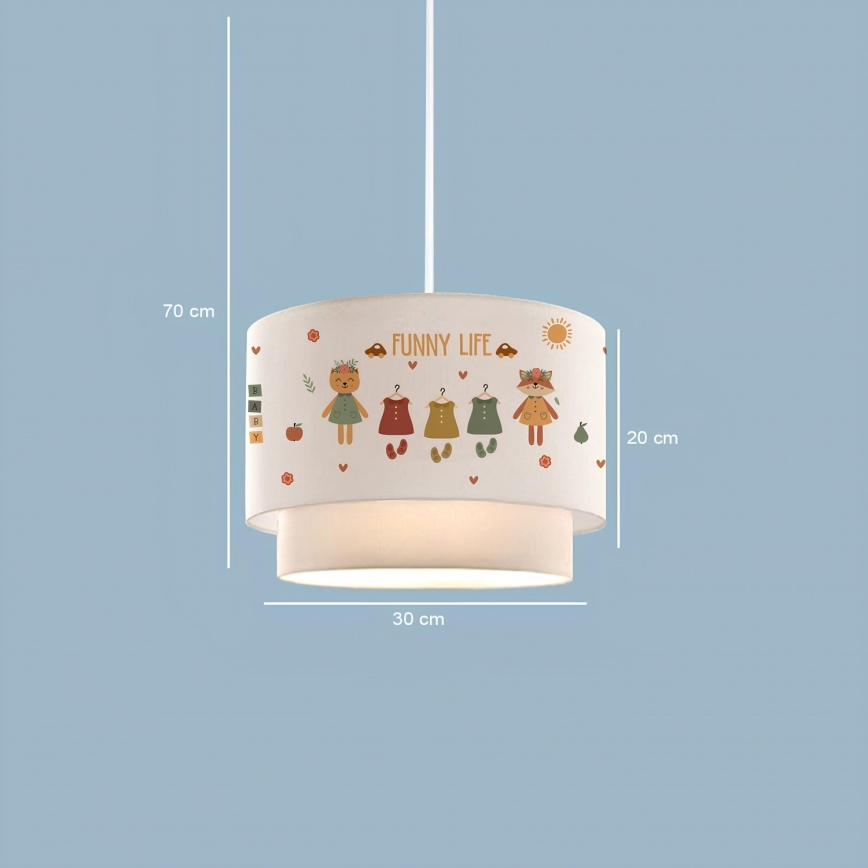 Dziecięcy żyrandol CANDY 1xE27/40W/230V biały/kolorowy
