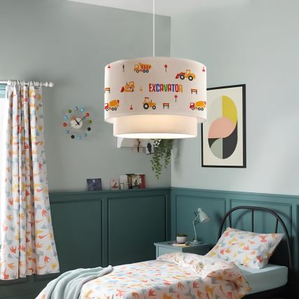 Dziecięcy żyrandol CANDY 1xE27/40W/230V biały/pomarańczowy