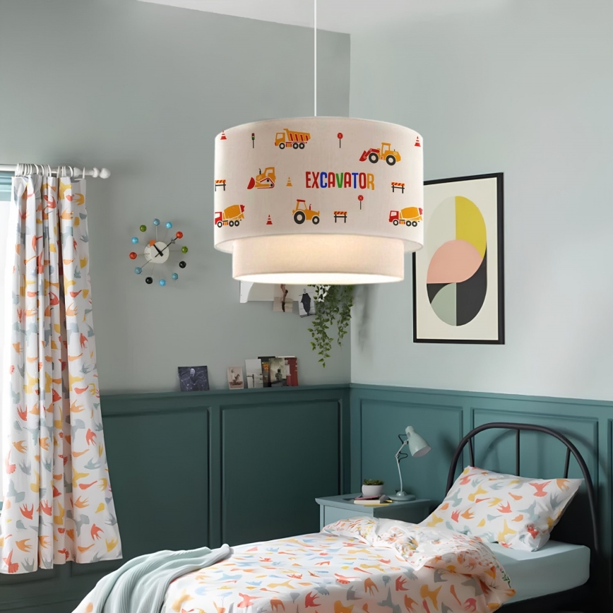 Dziecięcy żyrandol CANDY 1xE27/40W/230V biały/pomarańczowy