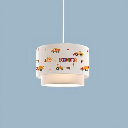 Dziecięcy żyrandol CANDY 1xE27/40W/230V biały/pomarańczowy