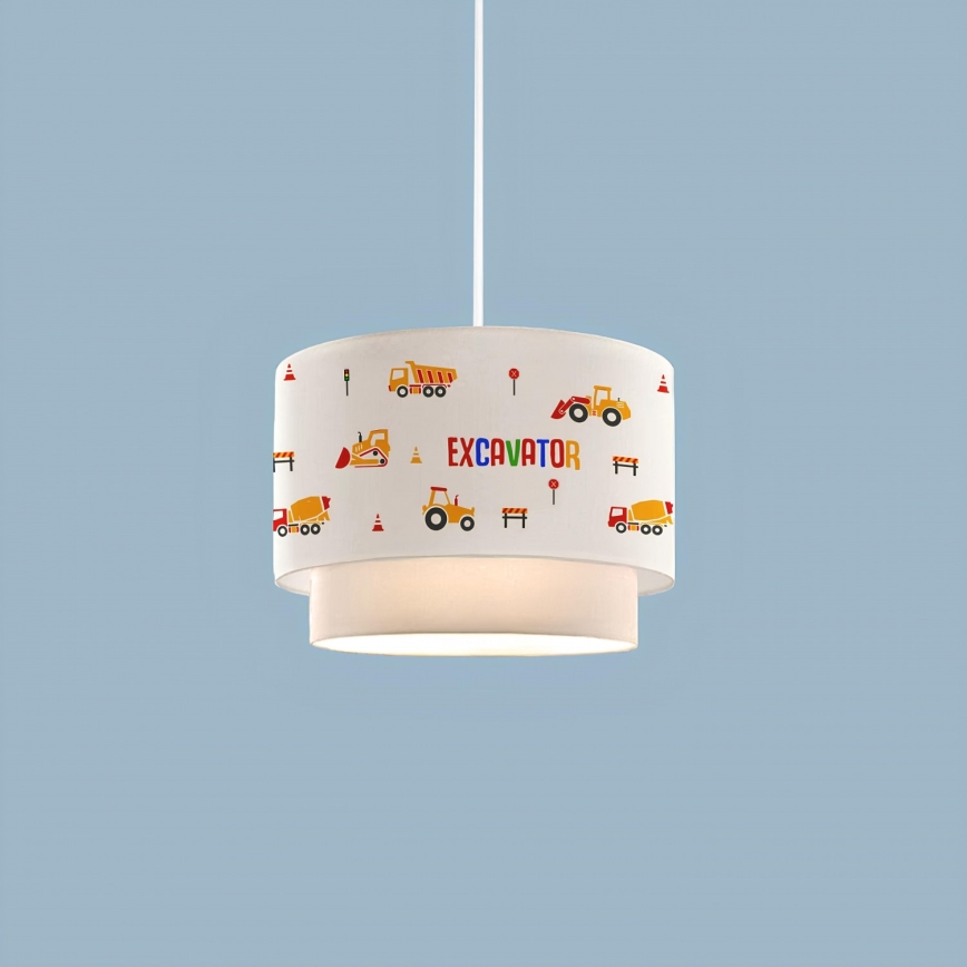 Dziecięcy żyrandol CANDY 1xE27/40W/230V biały/pomarańczowy