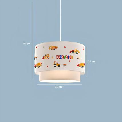 Dziecięcy żyrandol CANDY 1xE27/40W/230V biały/pomarańczowy