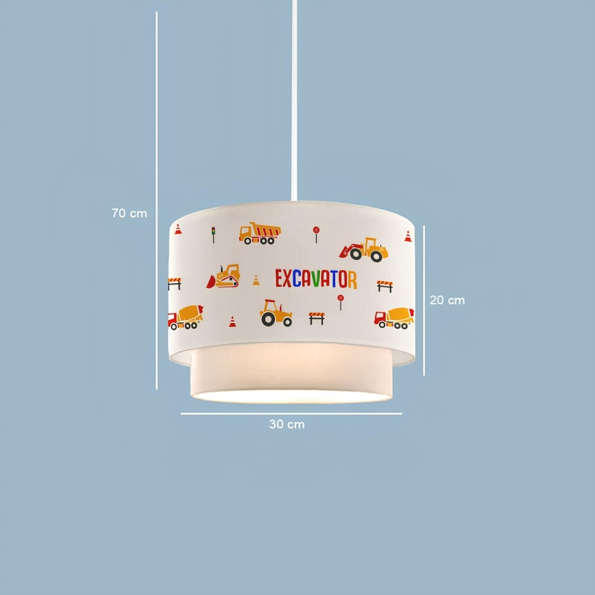 Dziecięcy żyrandol CANDY 1xE27/40W/230V biały/pomarańczowy
