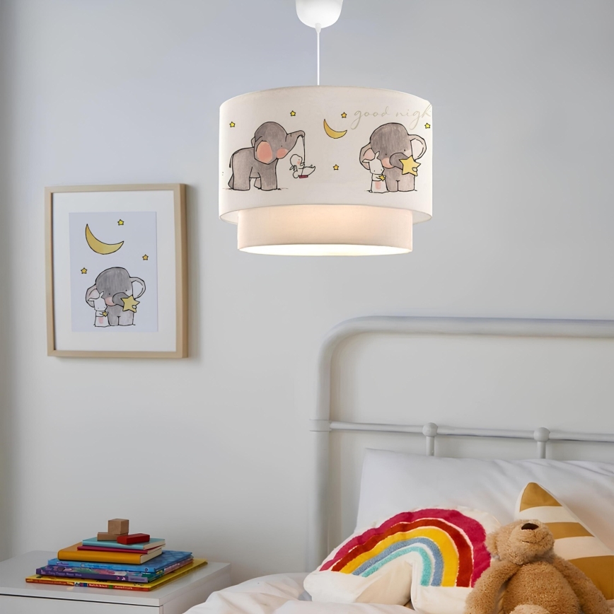 Dziecięcy żyrandol CANDY 1xE27/40W/230V biały/szary