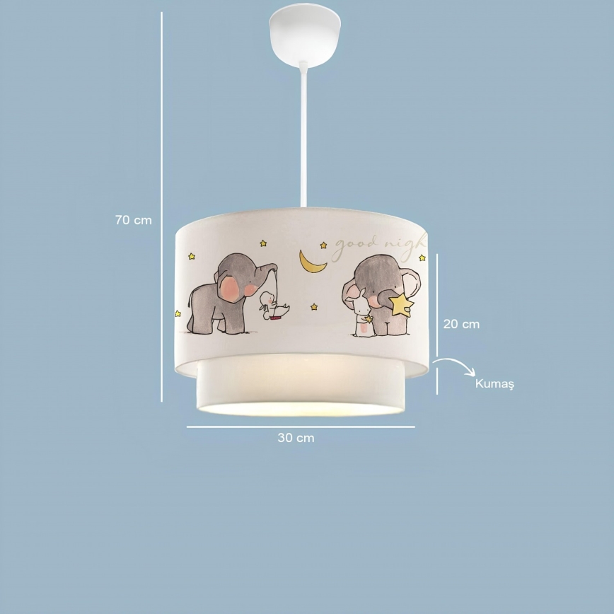Dziecięcy żyrandol CANDY 1xE27/40W/230V biały/szary