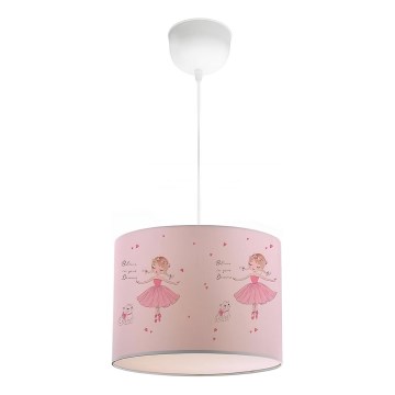 Dziecięcy żyrandol CANDY 1xE27/40W/230V różowy