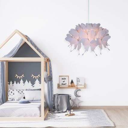 Dziecięcy żyrandol FARFALLA 1xE27/60W/230V różowy