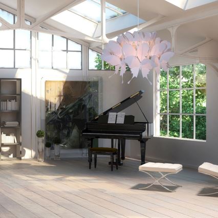 Dziecięcy żyrandol FARFALLA 1xE27/60W/230V różowy