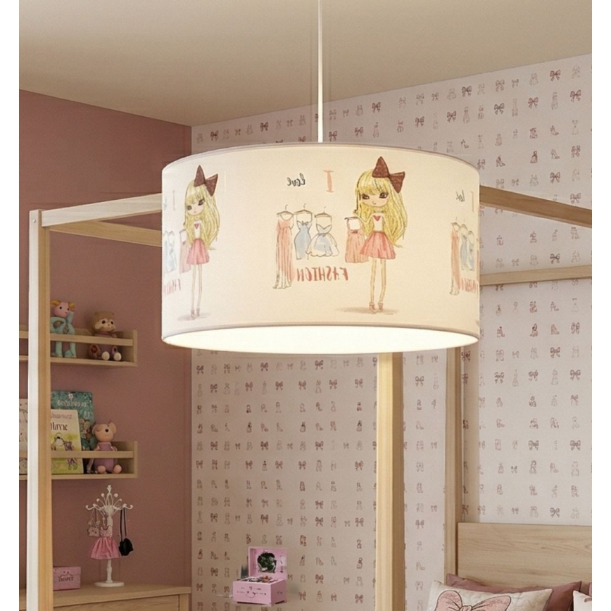 Dziecięcy żyrandol GIRLS VIBES 1xE27/60W/230V Ø 40 cm Kocham modę