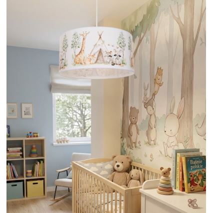 Dziecięcy żyrandol KIDS ROOM 1xE27/60W/230V, śr. 40 cm, zwierzątka
