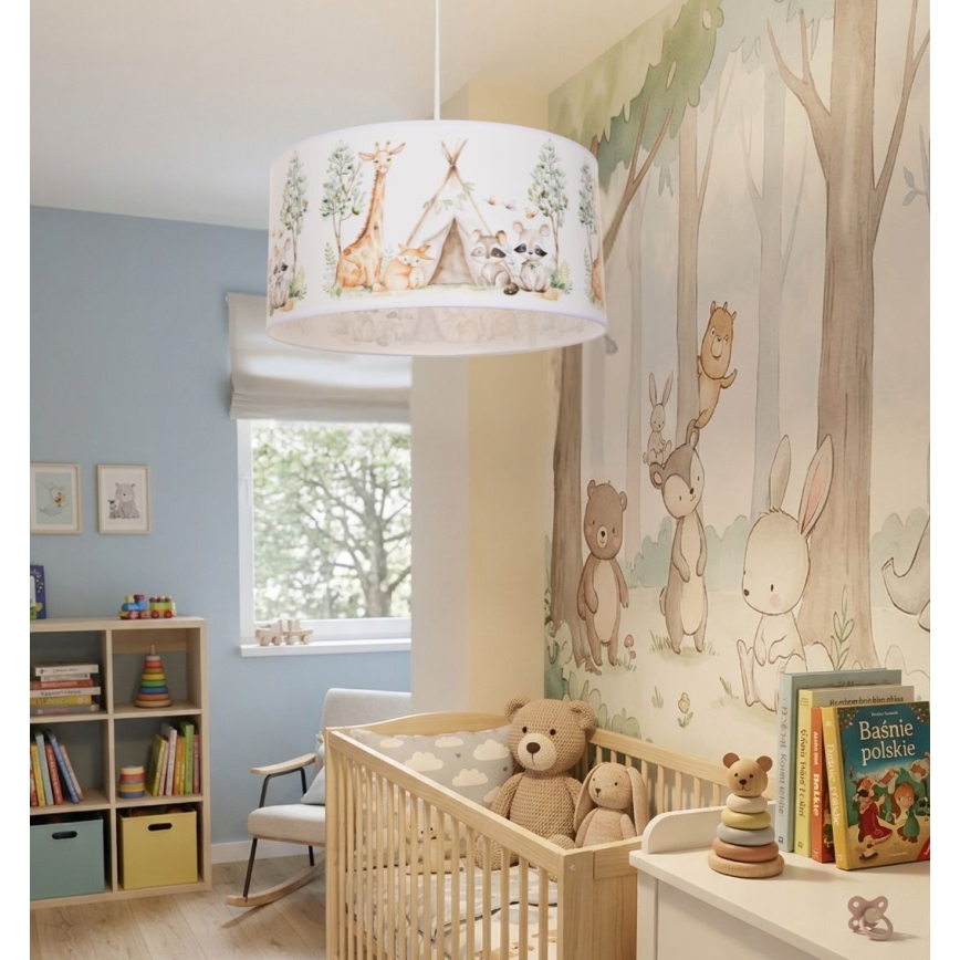 Dziecięcy żyrandol KIDS ROOM 1xE27/60W/230V, śr. 40 cm, zwierzątka