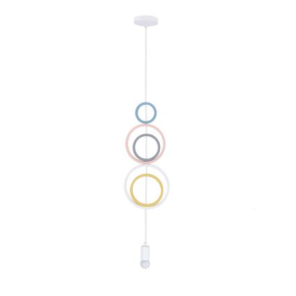 Dziecięcy żyrandol na linki HOOPS 1xE27/20W/230V średnica 19 cm kolorowy