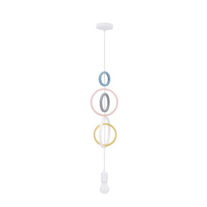Dziecięcy żyrandol na linki HOOPS 1xE27/20W/230V średnica 19 cm kolorowy