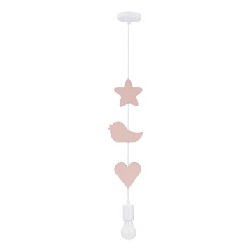 Dziecięcy żyrandol na linki TRIO 1xE27/20W/230V różowa/biała