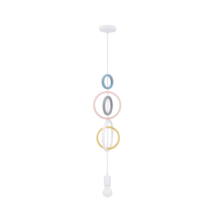 Dziecięcy żyrandol na przewodzie HOOPS 1xE27/20W/230V Ø 19 cm wielobarwny