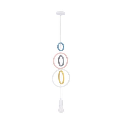Dziecięcy żyrandol na przewodzie HOOPS 1xE27/20W/230V Ø 19 cm wielobarwny