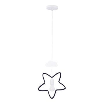 Dziecięcy żyrandol STARS 1xE27/20W/230V czarny/biały