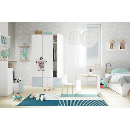 Dziecięczna półka ścienna BUBO 35x72 cm biała/jasny buk