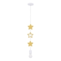 Dziecińska lampa na sznurku STARS 1xE27/20W/230V żółta/biała