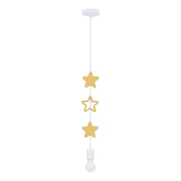 Dziecińska lampa na sznurku STARS 1xE27/20W/230V żółta/biała