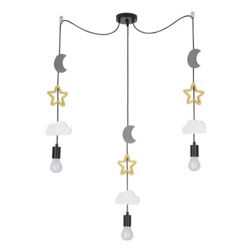 Dziecińska lampa sufitowa TRIO 3xE27/20W/230V szara/żółta/biała