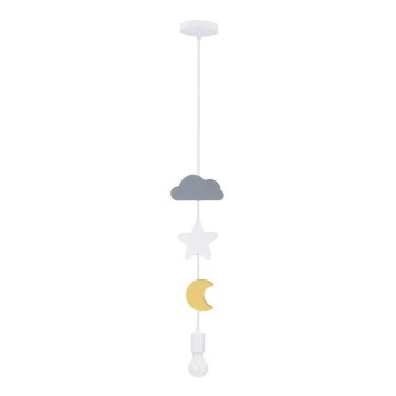 Dzieciowa lampa wisząca TRIO 1xE27/20W/230V szara/biała/żółta