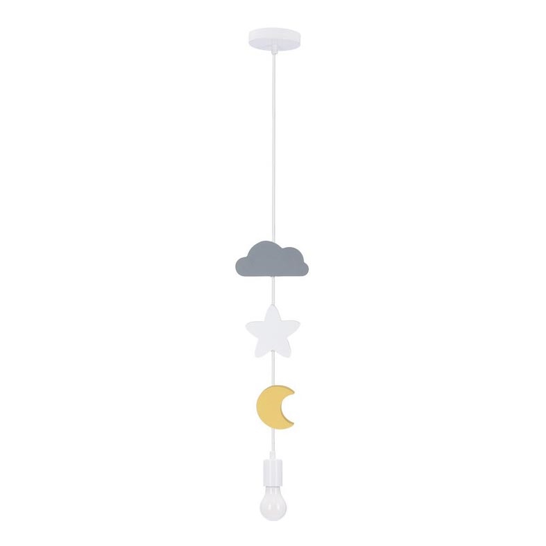 Dzieciowa lampa wisząca TRIO 1xE27/20W/230V szara/biała/żółta