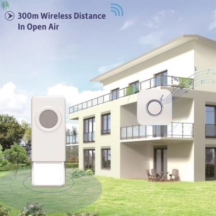Dzwonek bezprzewodowy 3xAAA/1xA23 IP55 biały