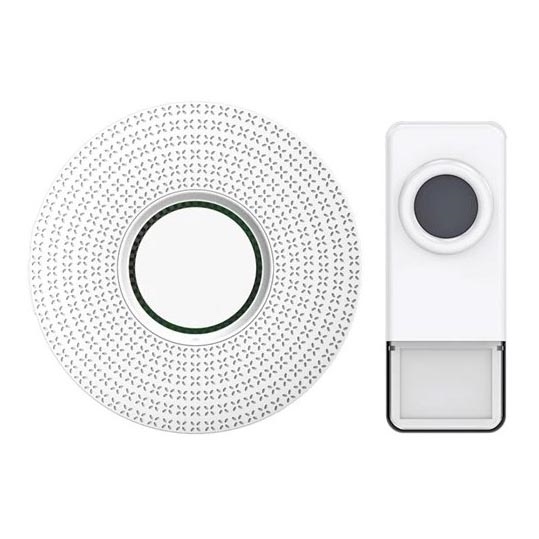 Dzwonek bezprzewodowy do kontaktu 230V/1xA23 IP55 biały